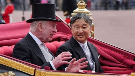 UK's King Charles welcomes Japan's Emperor Naruhito for state .